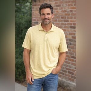 Robert Barakett Polo Shirt  XXL 2XL Butter Yellow Short Sleeve Golf preppy